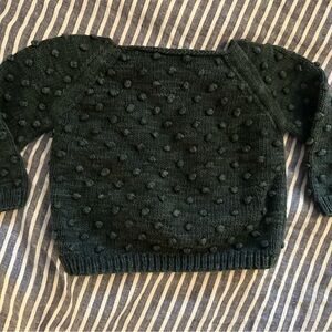 Misha and Puff baby cotton popcorn sweater Spruce 18-24 mos